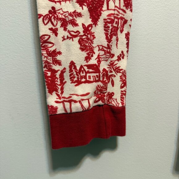 Burts Bees Baby Holiday Print Pajama Pants Red/White S Reindeer Christmas Tree - Picture 3 of 5